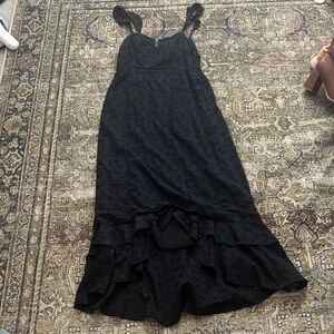 Lulu's Black Eyelet High Low Dress